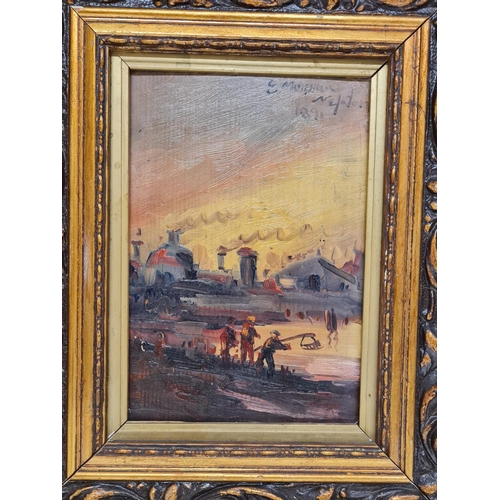 79 - An Oil Painting with original Frame, signed and dated by Étienne MoreNaton 1891, 44x36cm