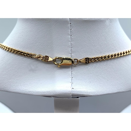 33 - 9ct Yellow Gold Link Necklace , marked Italy 375, weight 4.7g and 46cm long approx