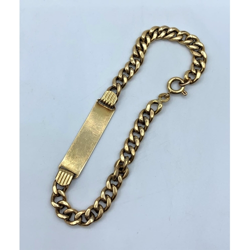 41 - 9CT Yellow Gold Link ID Bracelet, 19cm long and 7.1g weight