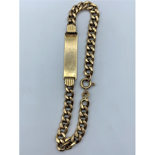 41 - 9CT Yellow Gold Link ID Bracelet, 19cm long and 7.1g weight