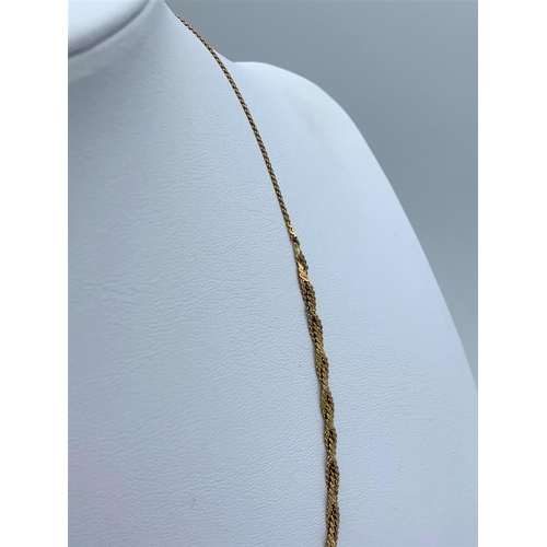 49 - 9CT Yellow Gold rope Necklace, 18cm long and weight 3g approx