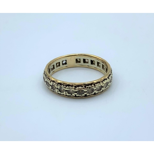 61 - 9CT Yellow Gold Eternity Ring, weight 3.52g and size O