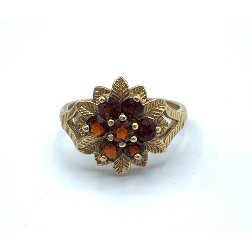 69 - Vintage Floral designed Ring set in 9ct Yellow Gold, size L and weight 2.8g approx