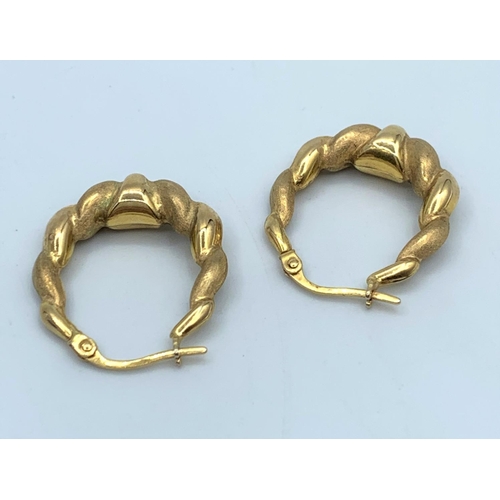 98 - Pair of 9CT Yellow Gold Earrings, weight 1.6g and 2cm long approx