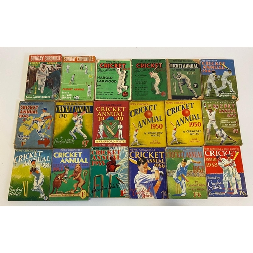 125 - 18 x Cricket Annuals 1950s and 1960s