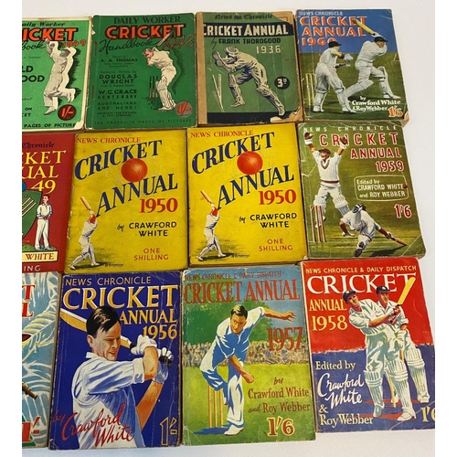 125 - 18 x Cricket Annuals 1950s and 1960s