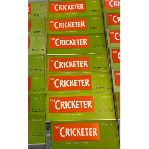 127 - 28 x The Cricketer Magazines 1950s 1960s