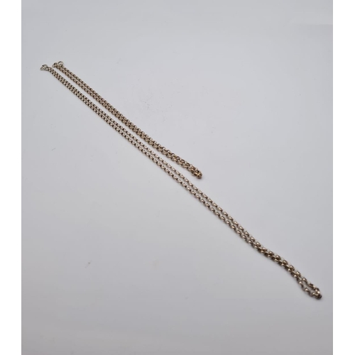 206 - 2x Silver Belcher Necklaces, 70cm long and 46cm long with total weight 19.3g approx