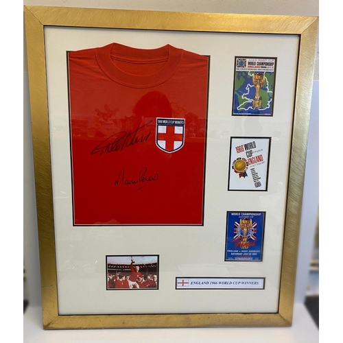 20 - 1966 England World Cup  Football  Winners Signed Shirt signed by Geoff Hurst and Martin Peter in Fra... 