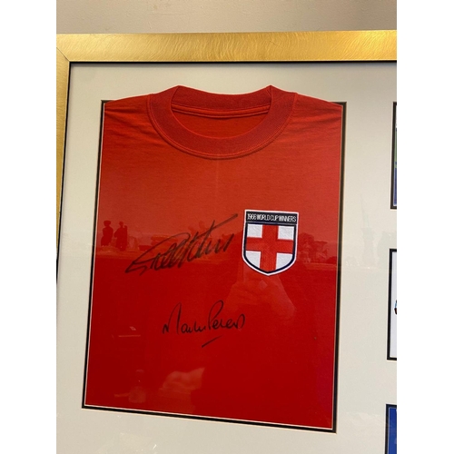 20 - 1966 England World Cup  Football  Winners Signed Shirt signed by Geoff Hurst and Martin Peter in Fra... 