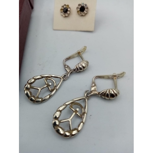 222 - 3x Pairs of Vintage Silver Earrings (3)