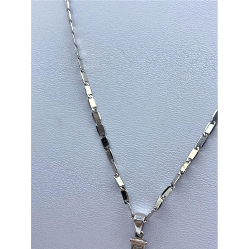 310 - 10K White Gold Chain (46CM LONG) & Diamond set Cross Pendant (2.5cm long), weight 7.7G approx 0.40CT... 