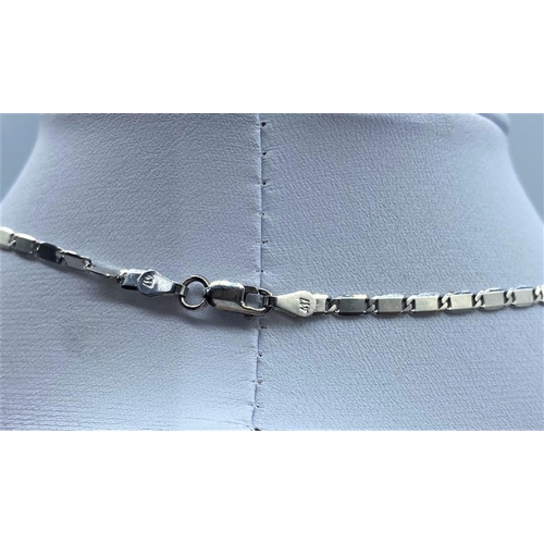 310 - 10K White Gold Chain (46CM LONG) & Diamond set Cross Pendant (2.5cm long), weight 7.7G approx 0.40CT... 