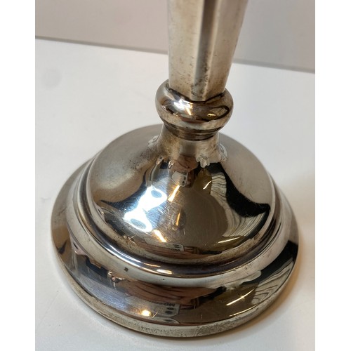 345 - Vintage Silver Tapered Candlestick, having a Clear Hallmark for Birmingham Silver, 21.5cm tall