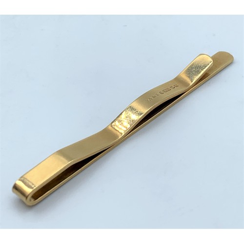 118 - 9CT Yellow Gold Money Clip with Initial P.L. weight 7.6g and 7cm long approx