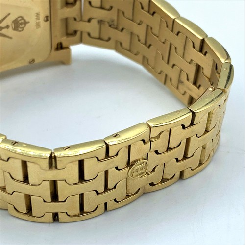 5 - HERMES 14K GOLD Watch, square black face and solid 14k gold band presented by the Sultan of Oman and... 