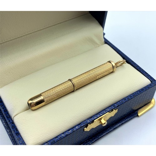 12 - Antique 9K Yellow Gold Toothpick, full hallmarks weight 6.6g and 5cm long approx