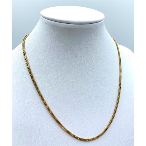 132 - 14K Yellow Gold Necklace, weight 6.4g and 38cm long approx