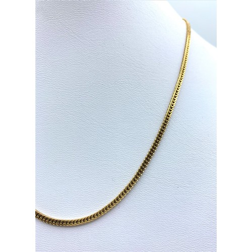 132 - 14K Yellow Gold Necklace, weight 6.4g and 38cm long approx