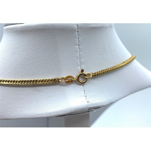 132 - 14K Yellow Gold Necklace, weight 6.4g and 38cm long approx