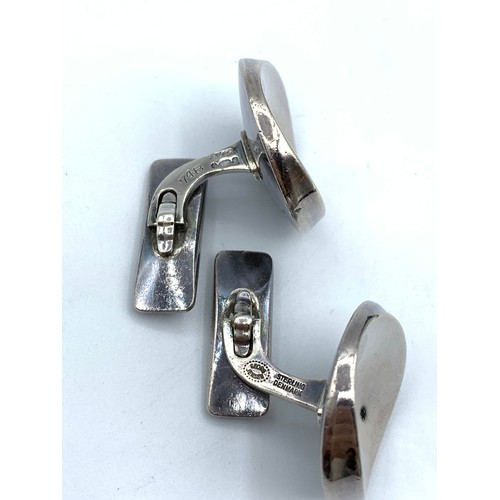 140 - Pair of Georg Jensen Silver Cufflinks in original Box, weight 21.7g and size 25x30mm approx