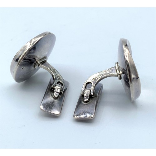 140 - Pair of Georg Jensen Silver Cufflinks in original Box, weight 21.7g and size 25x30mm approx