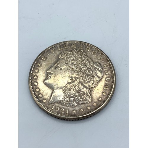 146 - 1921 Morgan American One Dollar Silver Coin, weight 26.79g