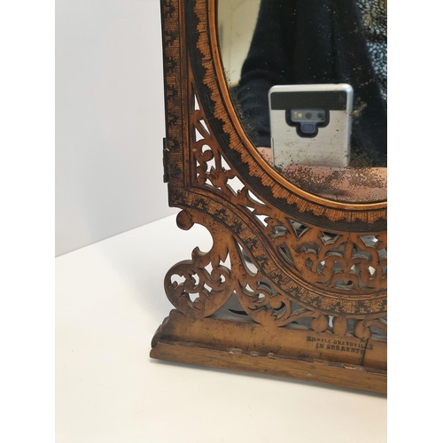 181 - Victorian Mirror on stand, 45x18cm