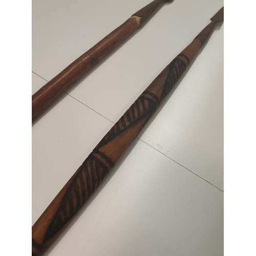 197 - 2 x African twisted steel (Zulu?) Spears (2)