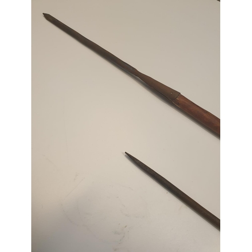 197 - 2 x African twisted steel (Zulu?) Spears (2)