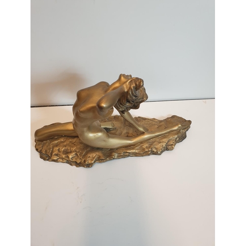 219 - Art Deco Golden Isadora Duncan Statue, 22x33cm