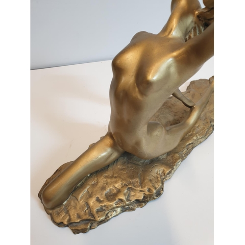 219 - Art Deco Golden Isadora Duncan Statue, 22x33cm