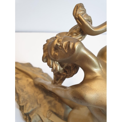 219 - Art Deco Golden Isadora Duncan Statue, 22x33cm