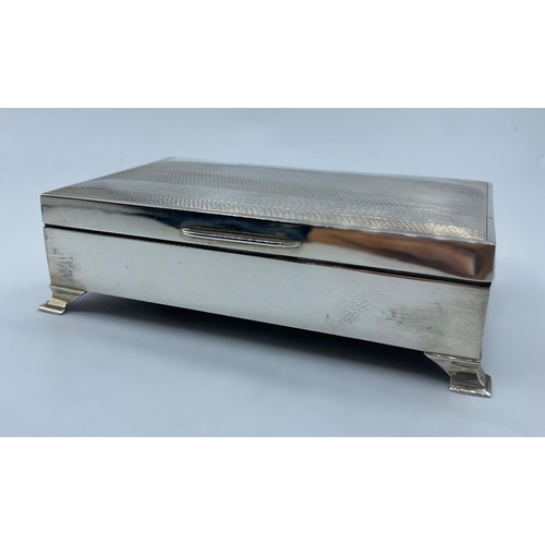 42 - Silver Cigarette Box 1950s Birmingham in very good condition, 368g and 15x9cm approx