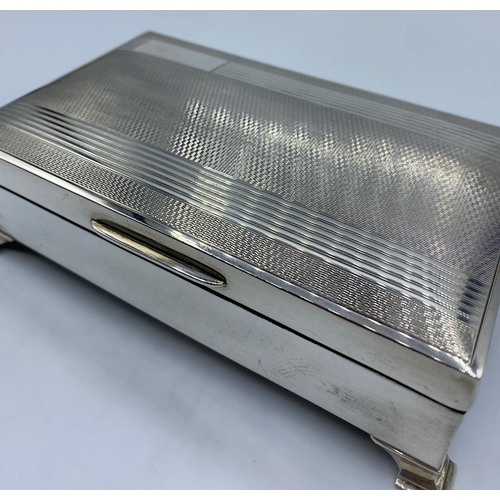 42 - Silver Cigarette Box 1950s Birmingham in very good condition, 368g and 15x9cm approx