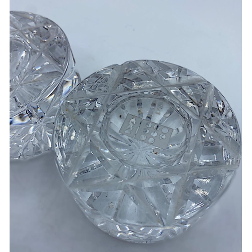 48 - Pair of Cut Glass Paperweights, 600g each and 8cm diameter (2)