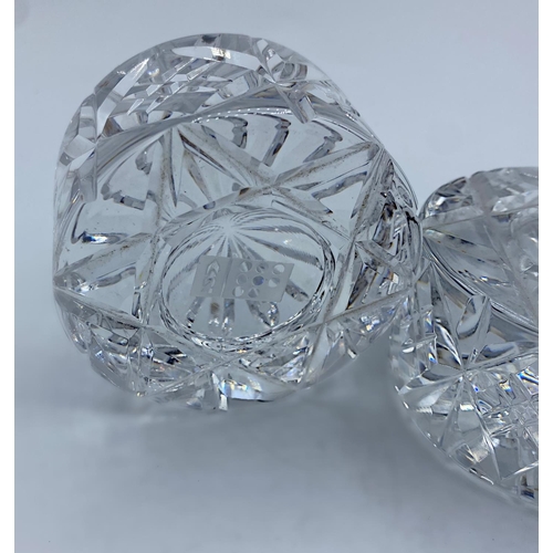 48 - Pair of Cut Glass Paperweights, 600g each and 8cm diameter (2)