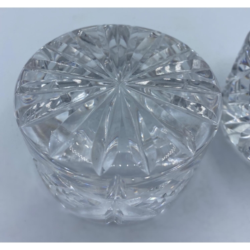 48 - Pair of Cut Glass Paperweights, 600g each and 8cm diameter (2)