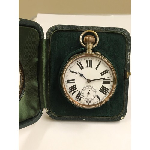 46 - Large Goliath Pocket Watch with Sterling Silver Travel Case