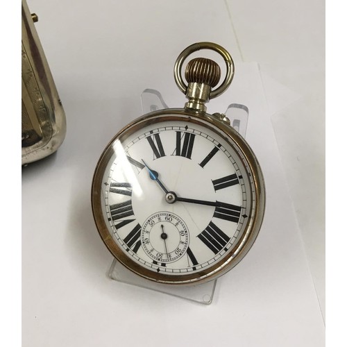 46 - Large Goliath Pocket Watch with Sterling Silver Travel Case