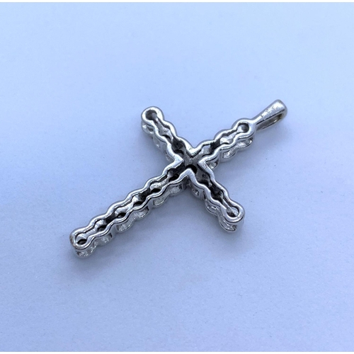 152 - Diamond Encrusted Cross in 10K White Gold, weight 1.5g