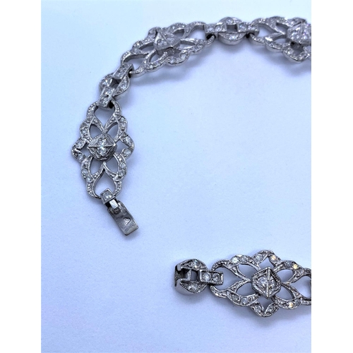 16 - Diamond Encrusted 18K White Gold Bracelet, weight 17.3g and 18cm long approx