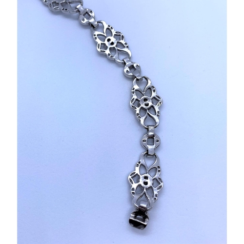 16 - Diamond Encrusted 18K White Gold Bracelet, weight 17.3g and 18cm long approx