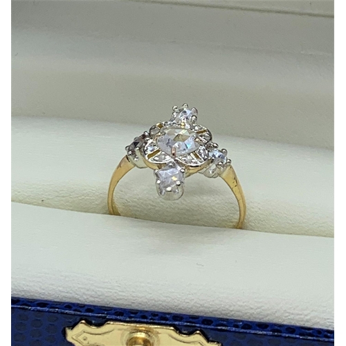 166 - 18K Edwardian Diamond Ring with small scratch on centre stone, weight 2.5g and size O