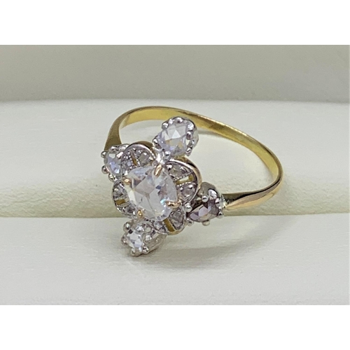 166 - 18K Edwardian Diamond Ring with small scratch on centre stone, weight 2.5g and size O