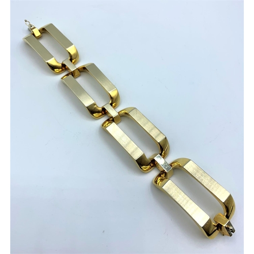 238 - 18ct White and Yellow Gold, Designer Bracelet. Weight 66.18g and 18cm long