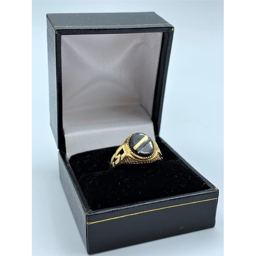 254 - Gentlemans 9ct Gold Signet Ring. 3.4g size q/R