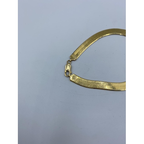 275 - 14ct Yellow Gold Flat Bracelet 10.4g, 20cm