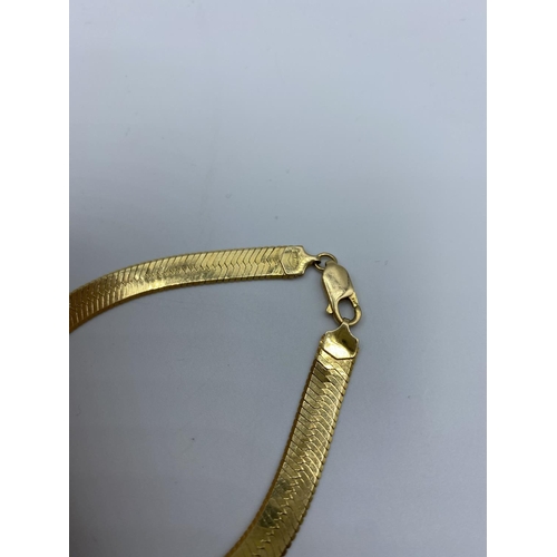 275 - 14ct Yellow Gold Flat Bracelet 10.4g, 20cm