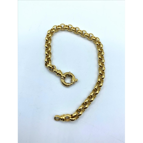 290 - 18ct yellow Gold Belcher Bracelet, weight 12g and 18cm long approx